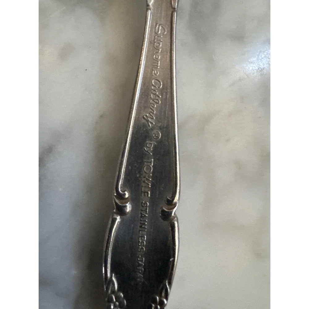 Towle Winter Rose Stainless Teaspoons Set of 6 Supreme Cutlery Japan 6.25in